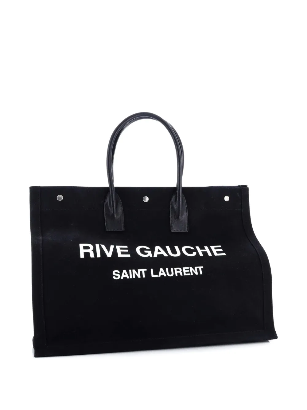 SAINT LAURENT Pre-owned Rive Gauche Shopper Camo Canvas Large Tote Bag In Black