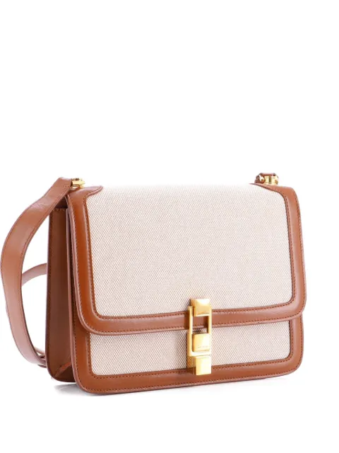 Saint Laurent Pre-Owned Carre Satchel Canvas with Leather Medium shoulder bag