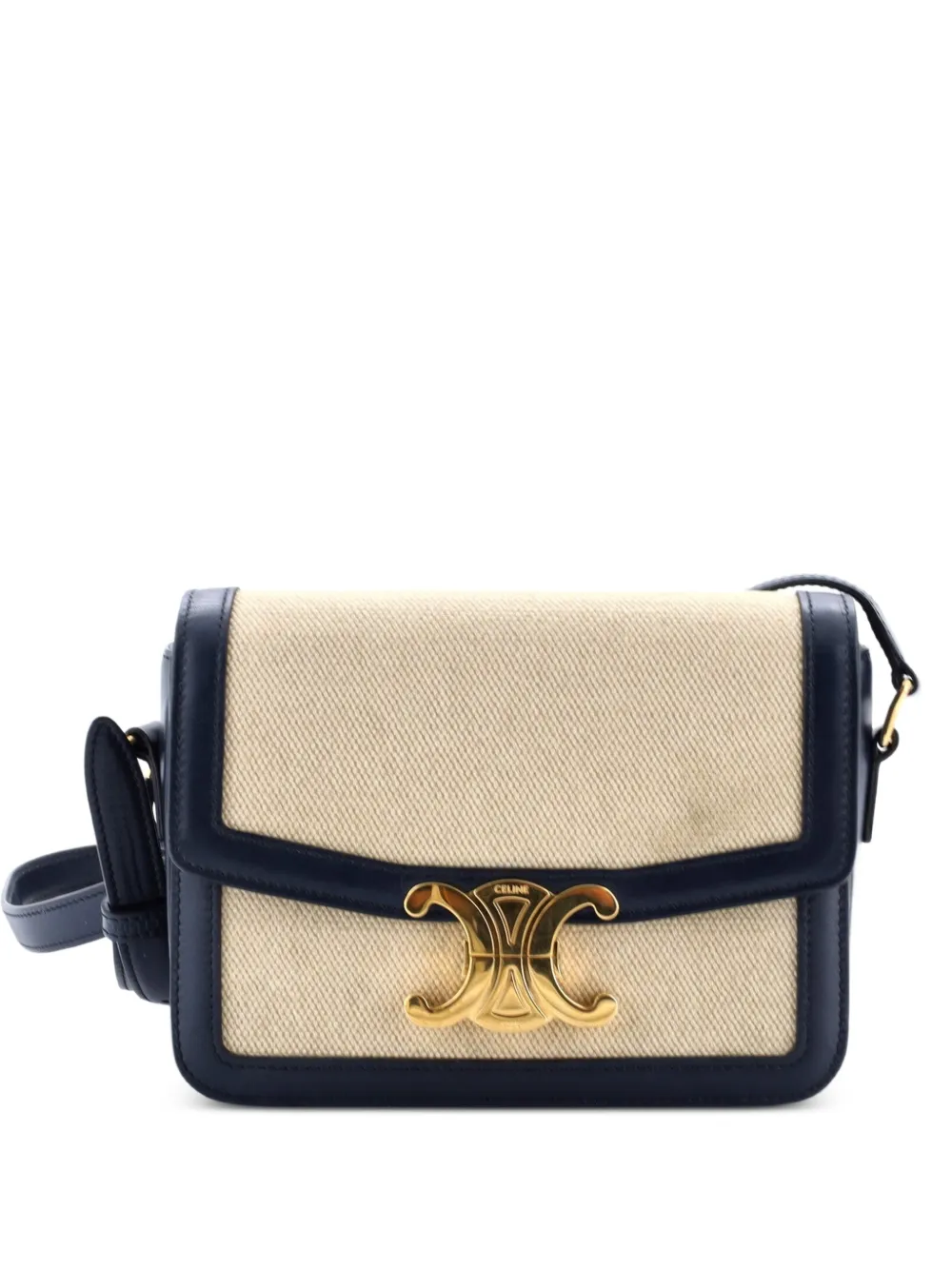 Celine Pre-Owned Triomphe Shoulder Bag Canvas with Leather Teen crossbody bag - Blu