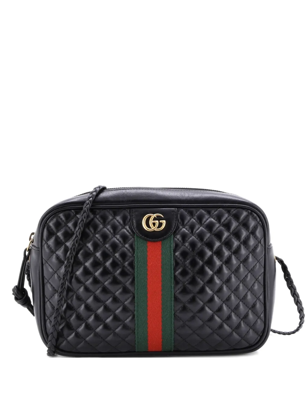 Pre-owned Gucci Trapuntata Camera Bag Quilted Leather Small Crossbody Bag In Black
