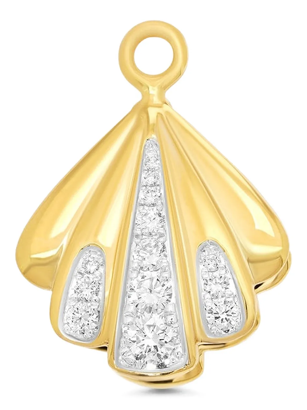 Sara Weinstock 18k Yellow Gold Sea Shell-pendant Diamond Charm