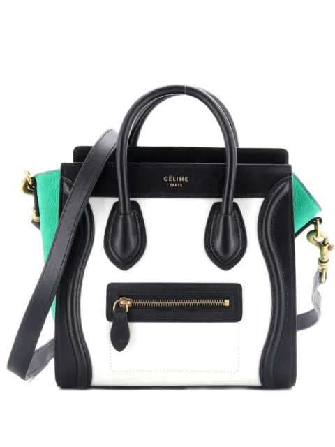Celine Pre-Owned Tricolor Luggage Bag Leather Nano crossbody bag