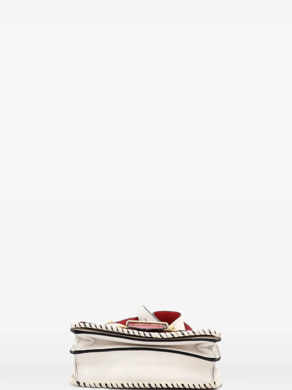 PRADA Pre-owned Cahier Embellished Denim And Leather Small Crossbody Bag In Multi