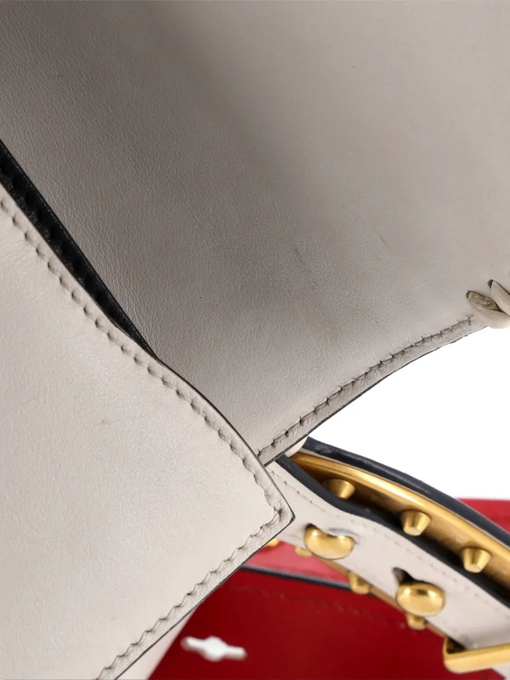 PRADA Pre-owned Cahier Embellished Denim And Leather Small Crossbody Bag In Multi