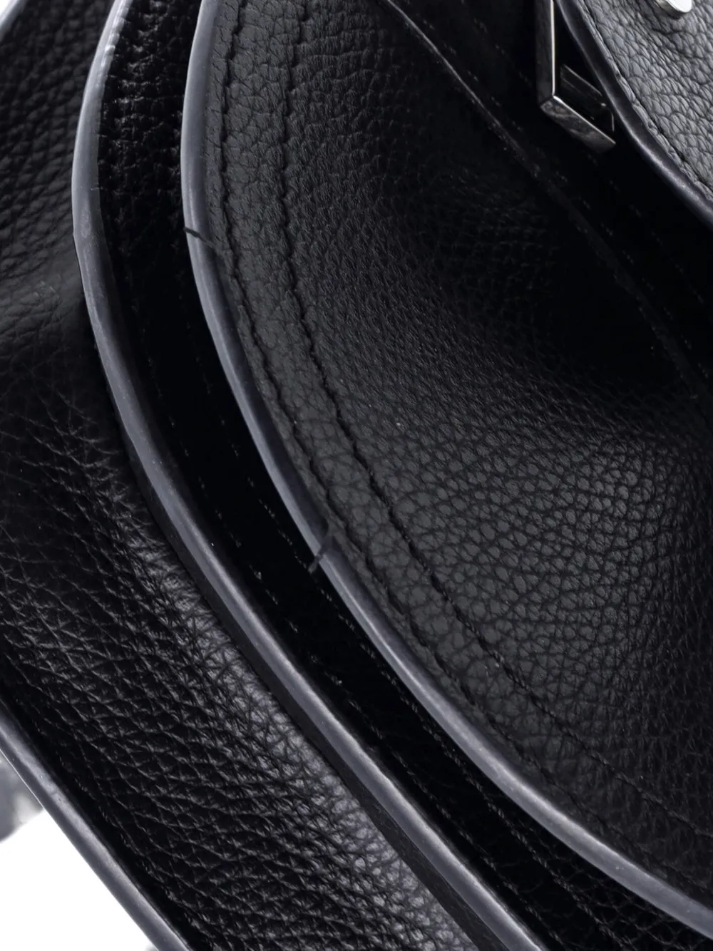 DIOR Pre-owned Saddle Messenger Pouch Leather Crossbody Bag In Black