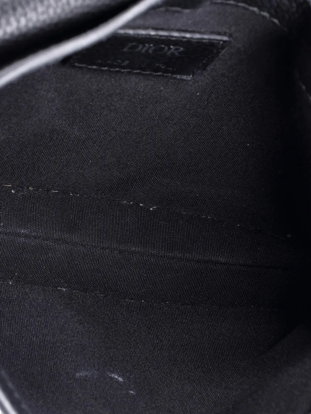 DIOR Pre-owned Saddle Messenger Pouch Leather Crossbody Bag In Black