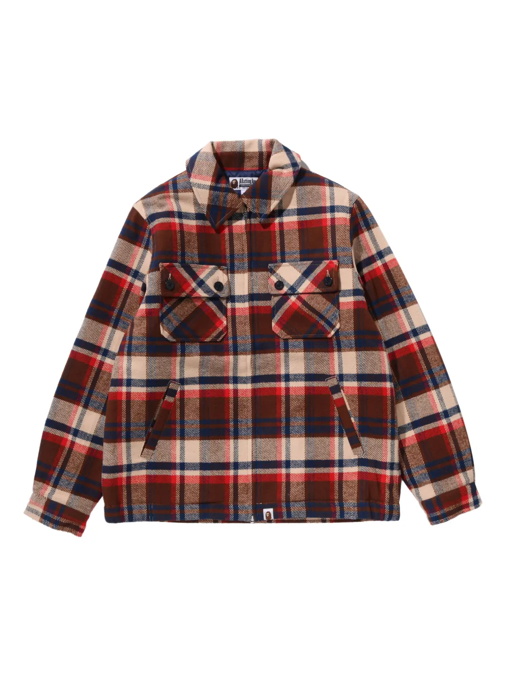 A BATHING APE® check pockets jacket | Brown | Image 1