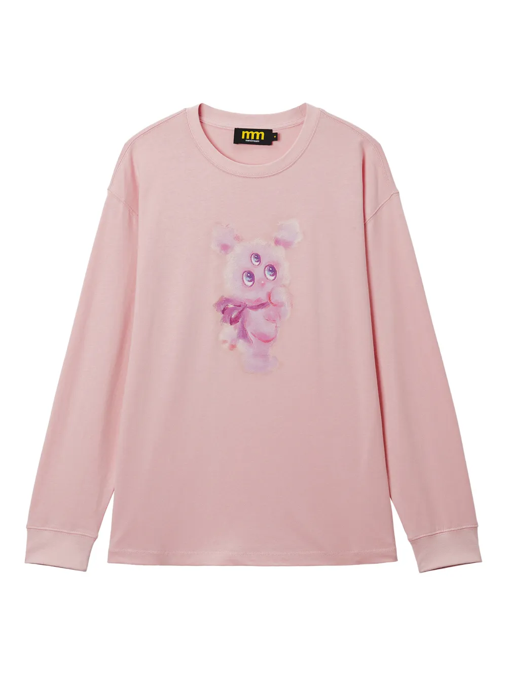 Mini Cream Graphic Long-sleeve T-shirt In Pink