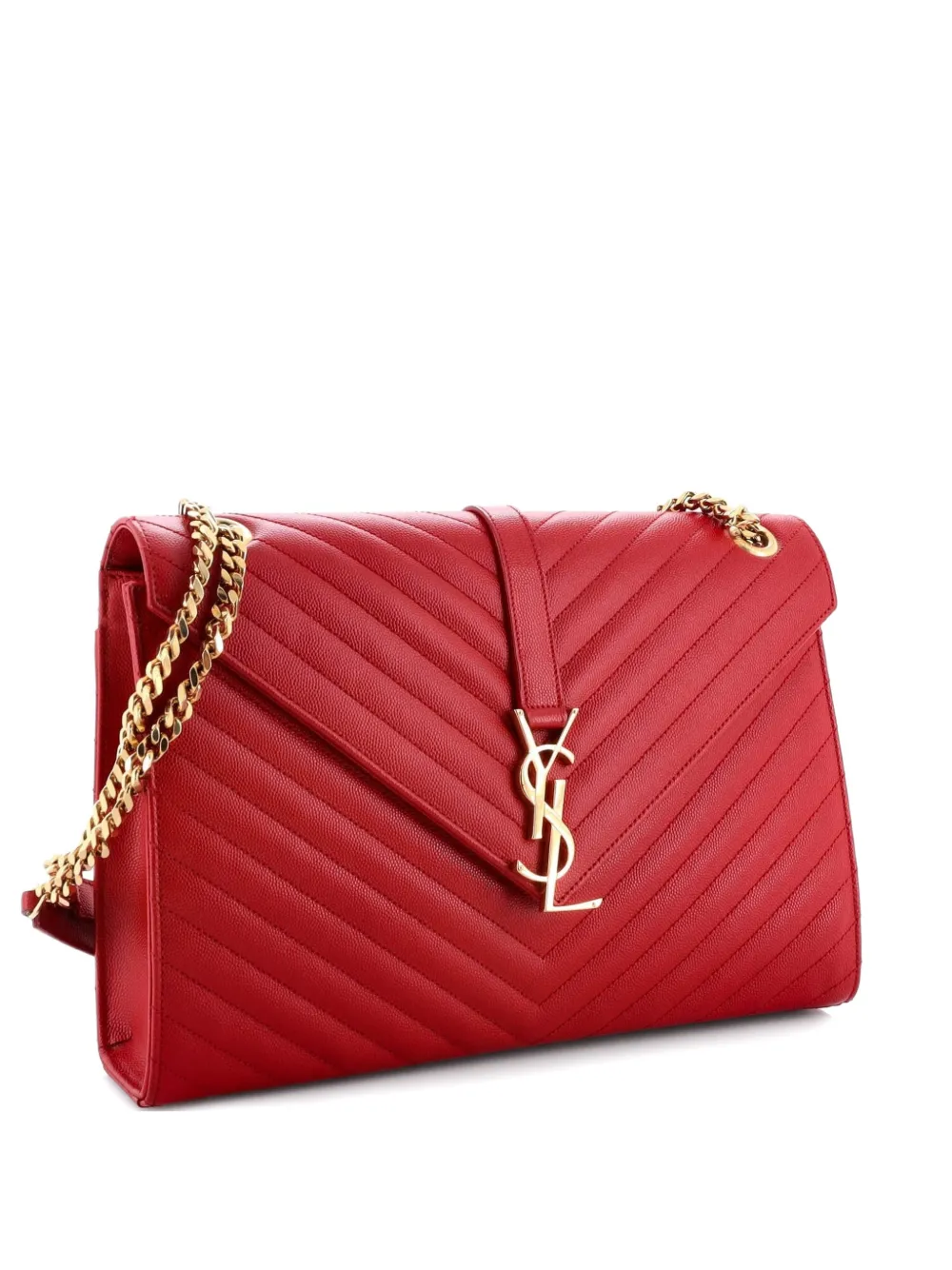 Saint Laurent Pre-Owned Classic Monogram Envelope Satchel Matelasse Chevron Leather Large shoulder bag | rojo | Image 1