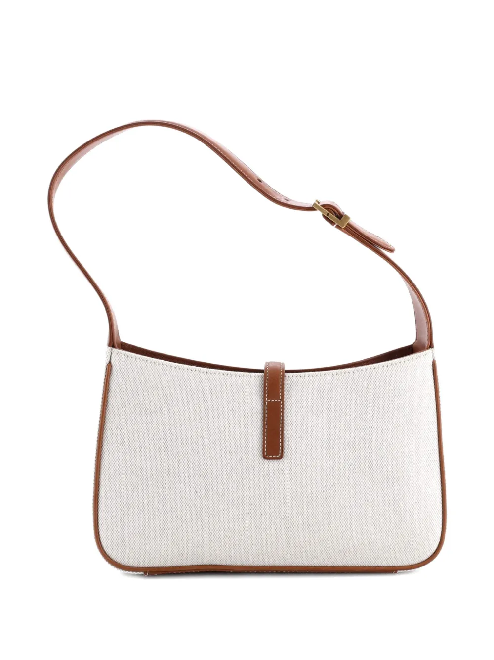 SAINT LAURENT Pre-owned Le 5 A 7 Canvas Small Hobo Bag In Brown