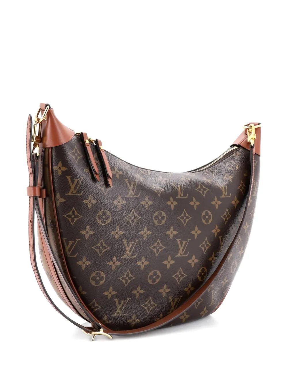 Pre-owned Louis Vuitton Loop Reverse Monogram Canvas Hobo Bag In Brown