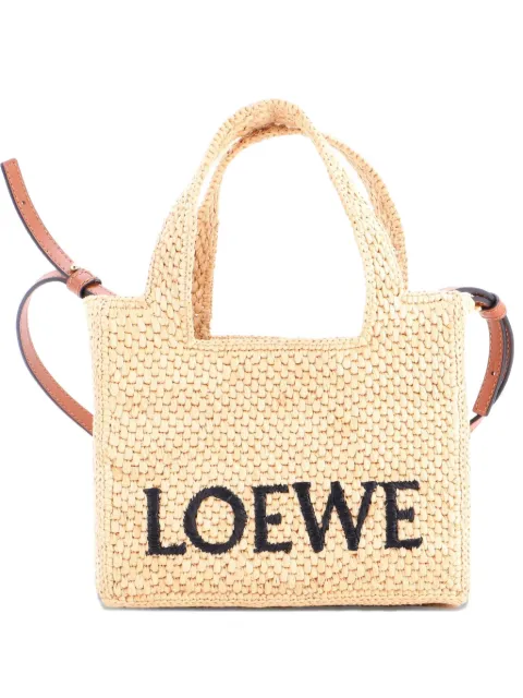 Loewe Pre-Owned Paula's Ibiza Logo Convertible Raffia Small tote bag