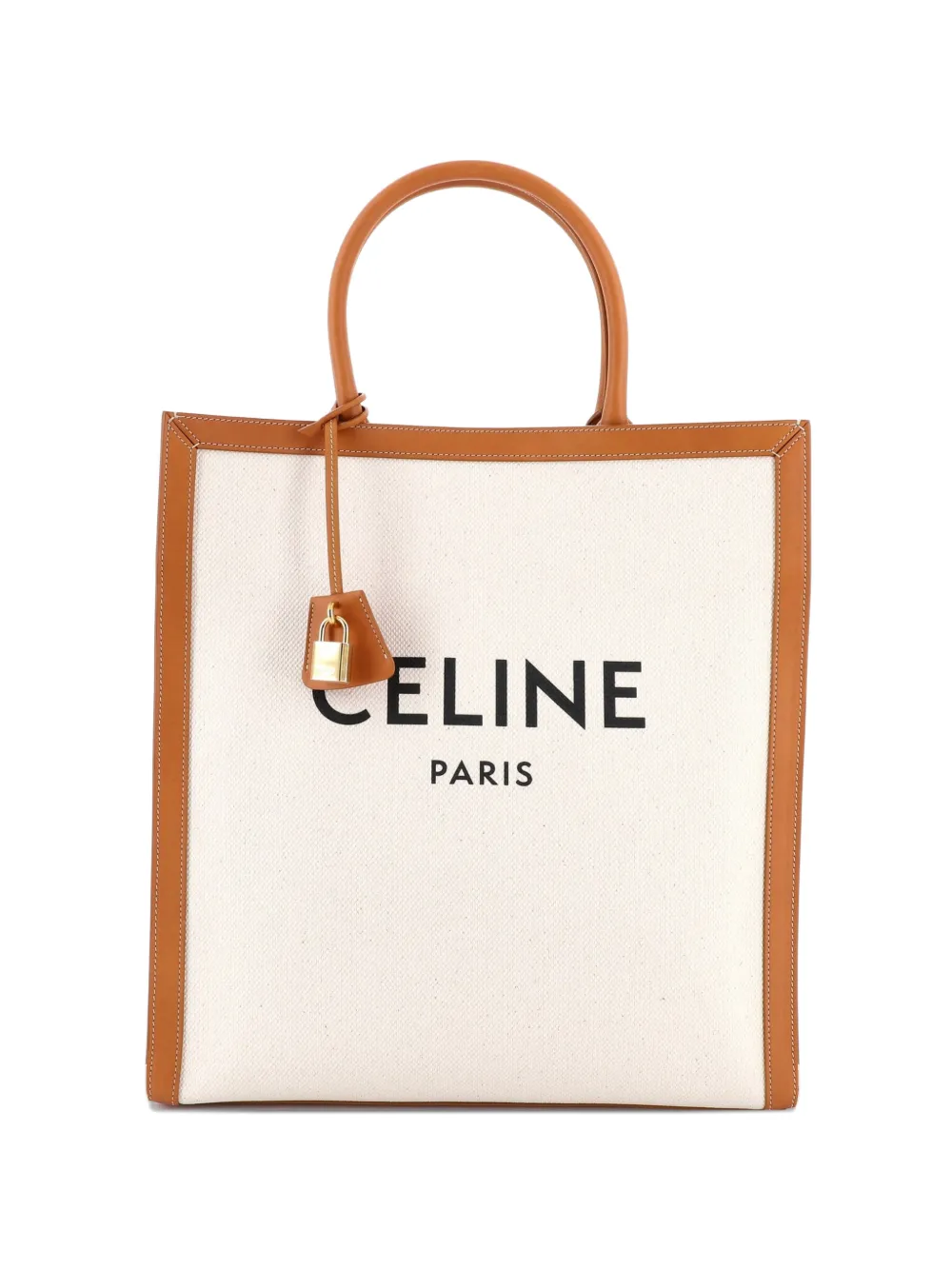Celine Pre-Owned Vertical Cabas Canvas with Leather Large tote bag | Neutrals | Image 1