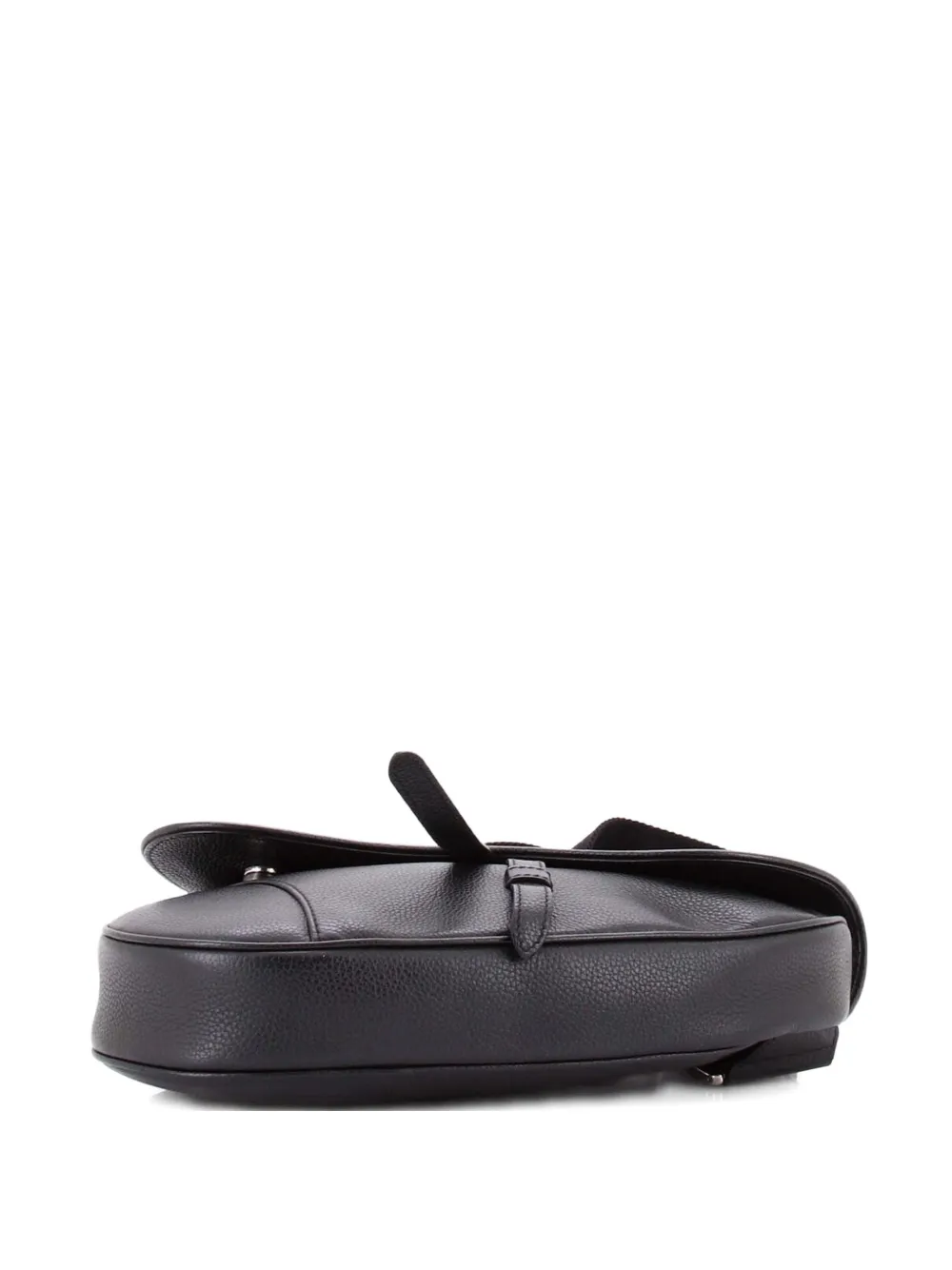 Pre-owned Dior Saddle Leather Mini Crossbody Bag In Black