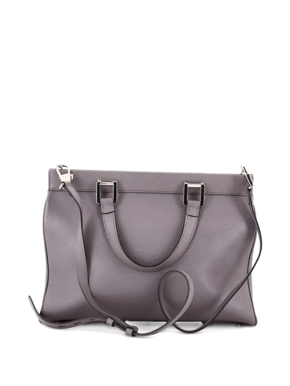 GUCCI Pre-owned Zumi Top Handle Bag Leather Medium Satchel In Gray