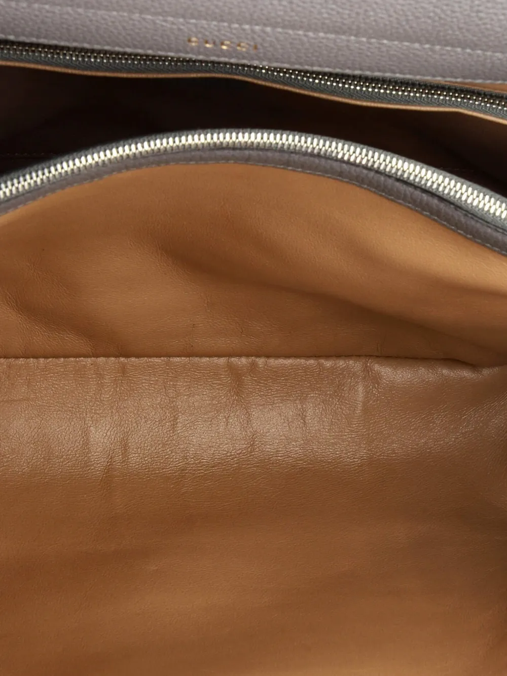 GUCCI Pre-owned Zumi Top Handle Bag Leather Medium Satchel In Gray