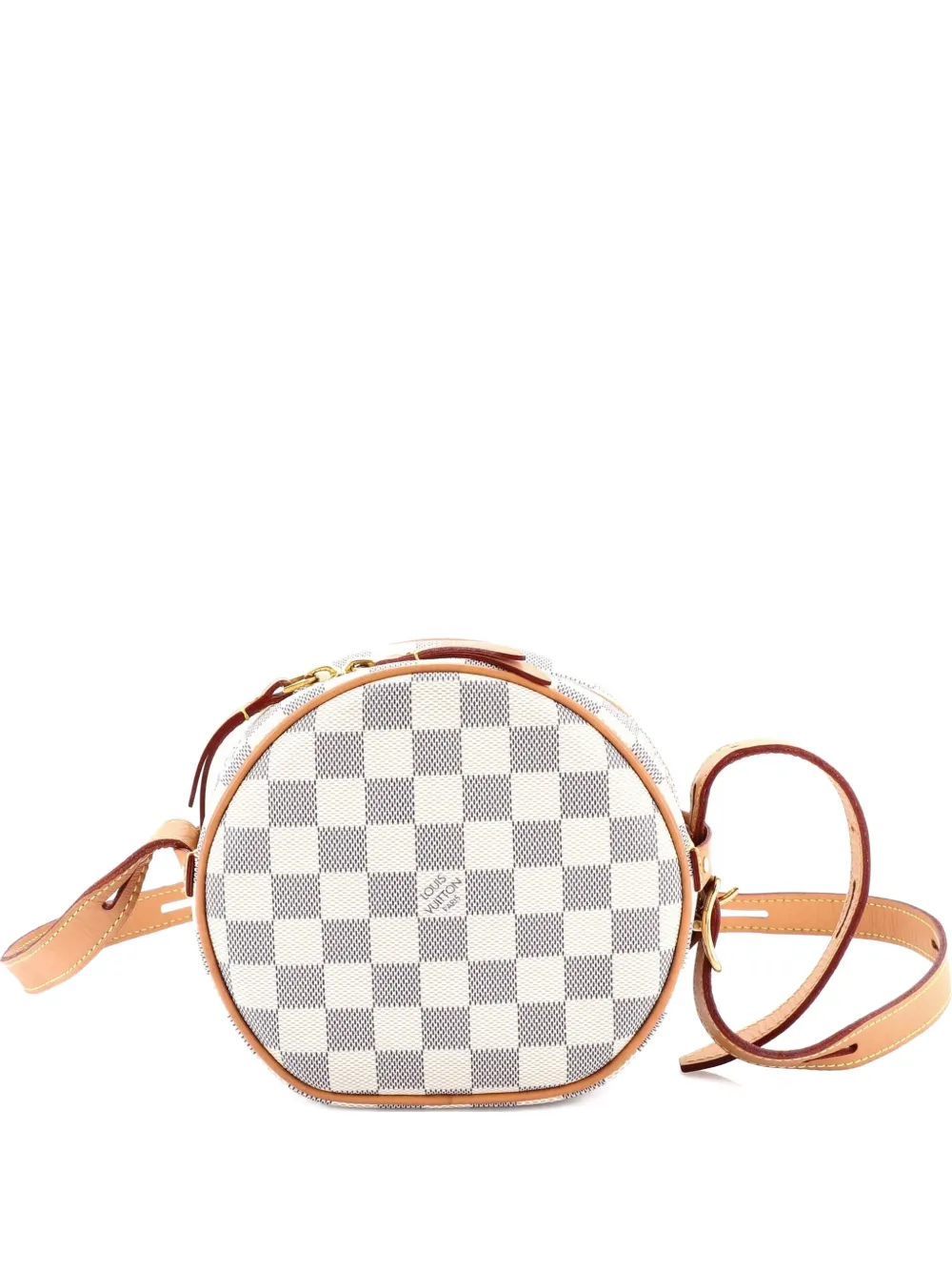 Pre-owned Louis Vuitton Boite Chapeau Souple Bag Damier Pm Crossbody Bag In White