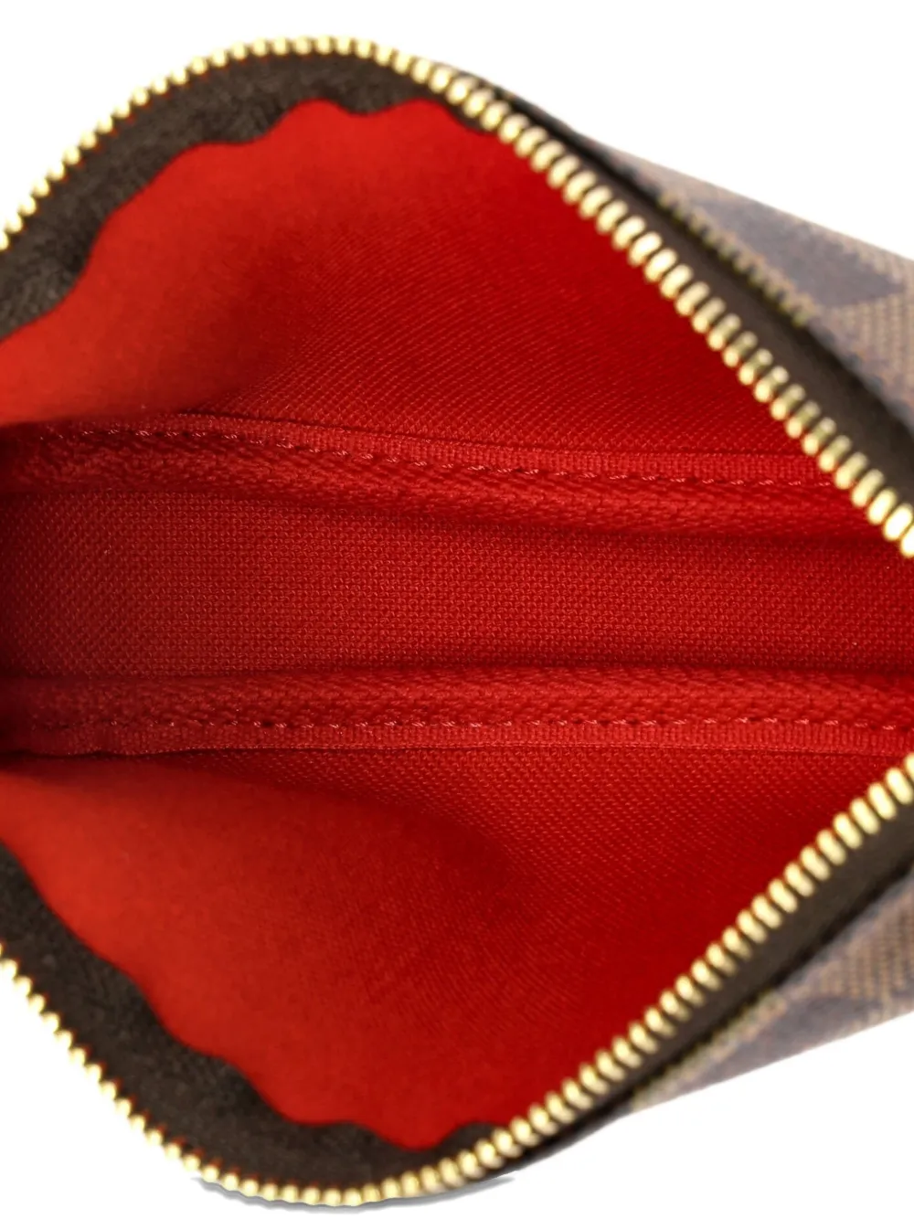 Pre-owned Louis Vuitton Pochette Accessoires Damier Mini Clutch Bag In Brown