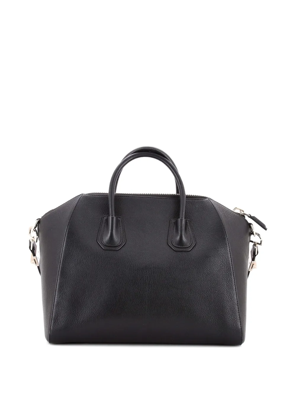 Pre-owned Givenchy Antigona Bag Leather And Kenya Metal Medium Satchel In Black