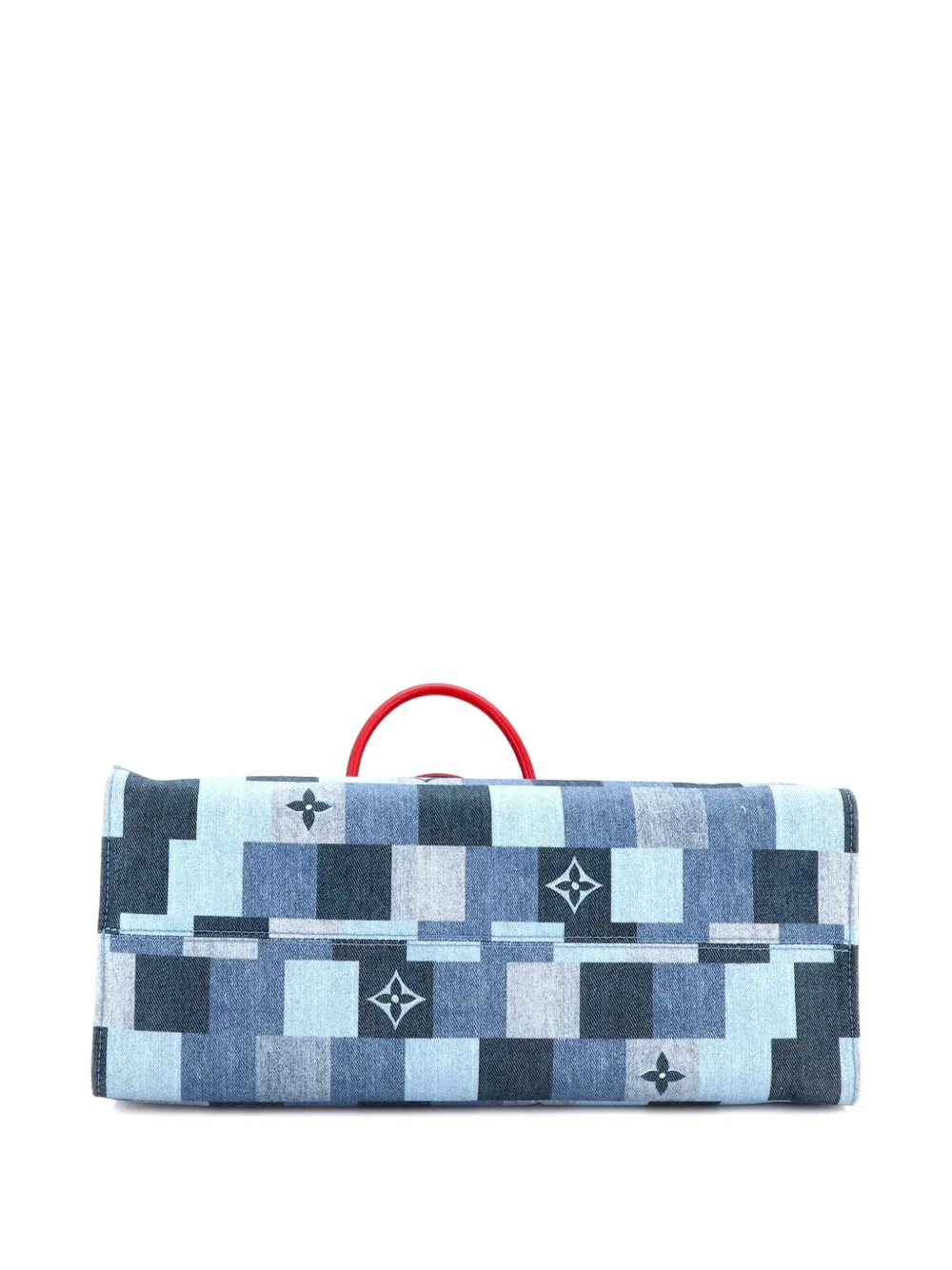 LOUIS VUITTON Pre-owned Onthego Damier And Monogram Patchwork Denim Gm Tote Bag In Blue