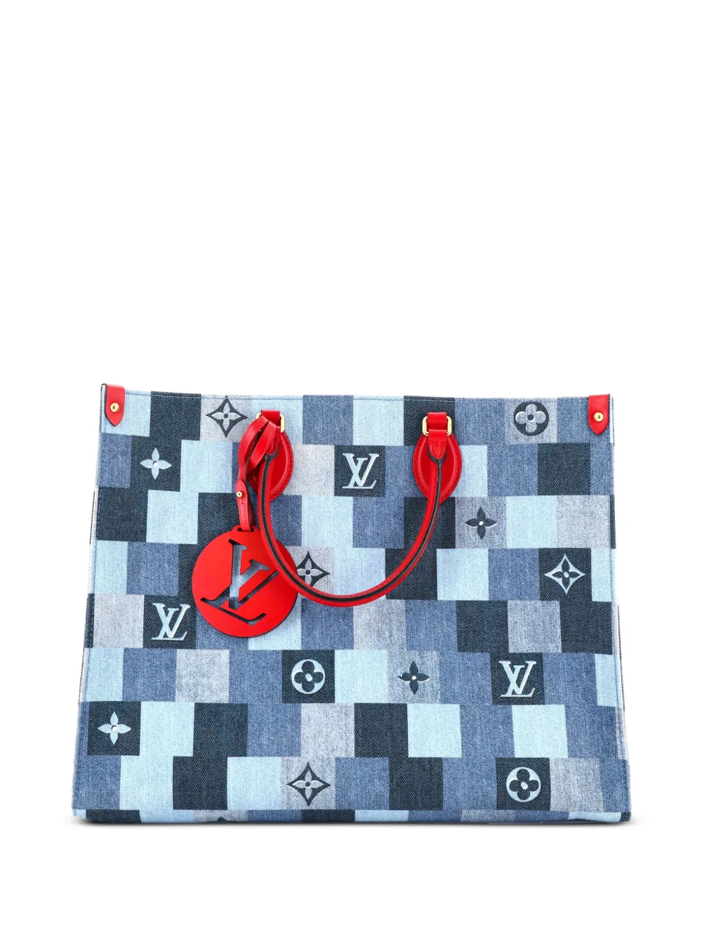 Louis Vuitton Pre-Owned OnTheGo Damier and Monogram Patchwork Denim GM tote bag - Blu