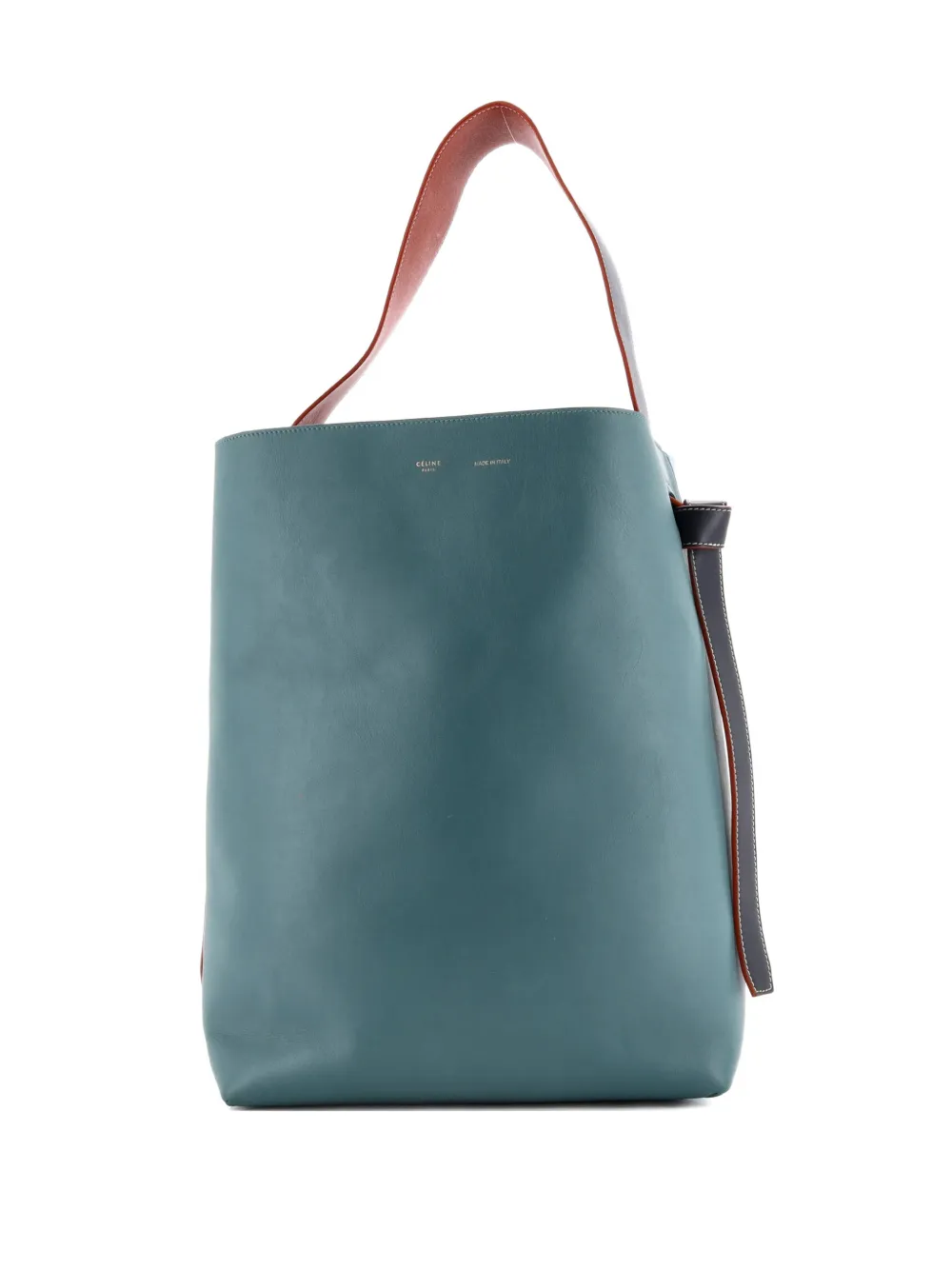 Pre-owned Celine Twisted Cabas Tote Calfskin Small Hobo Bag In Blue