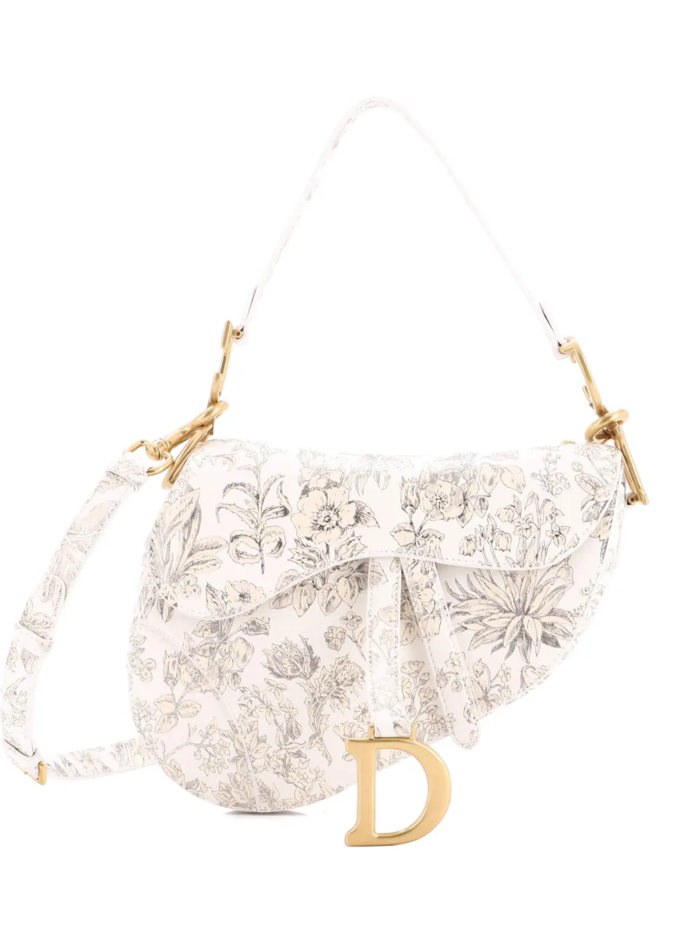 Christian Dior Pre-Owned Saddle Handbag with Strap Printed Leather Medium shoulder bag | Multicolour | Image 1