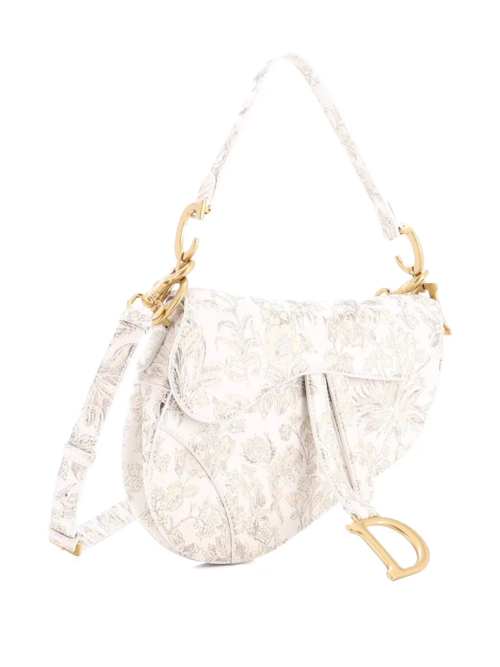  Christian Dior Pre-owned Saddle Handbag With Strap Printed Leather Medium Shoulder Bag - Multicolore 