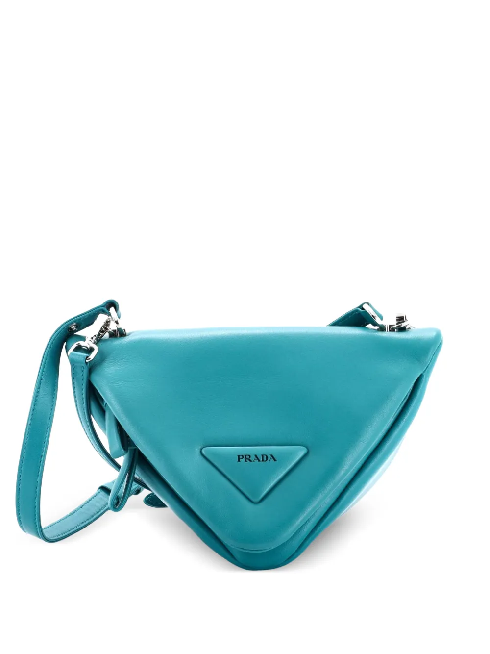 Prada Pre-Owned Triangle Convertible Zip Handbag Leather Small crossbody bag - Verde
