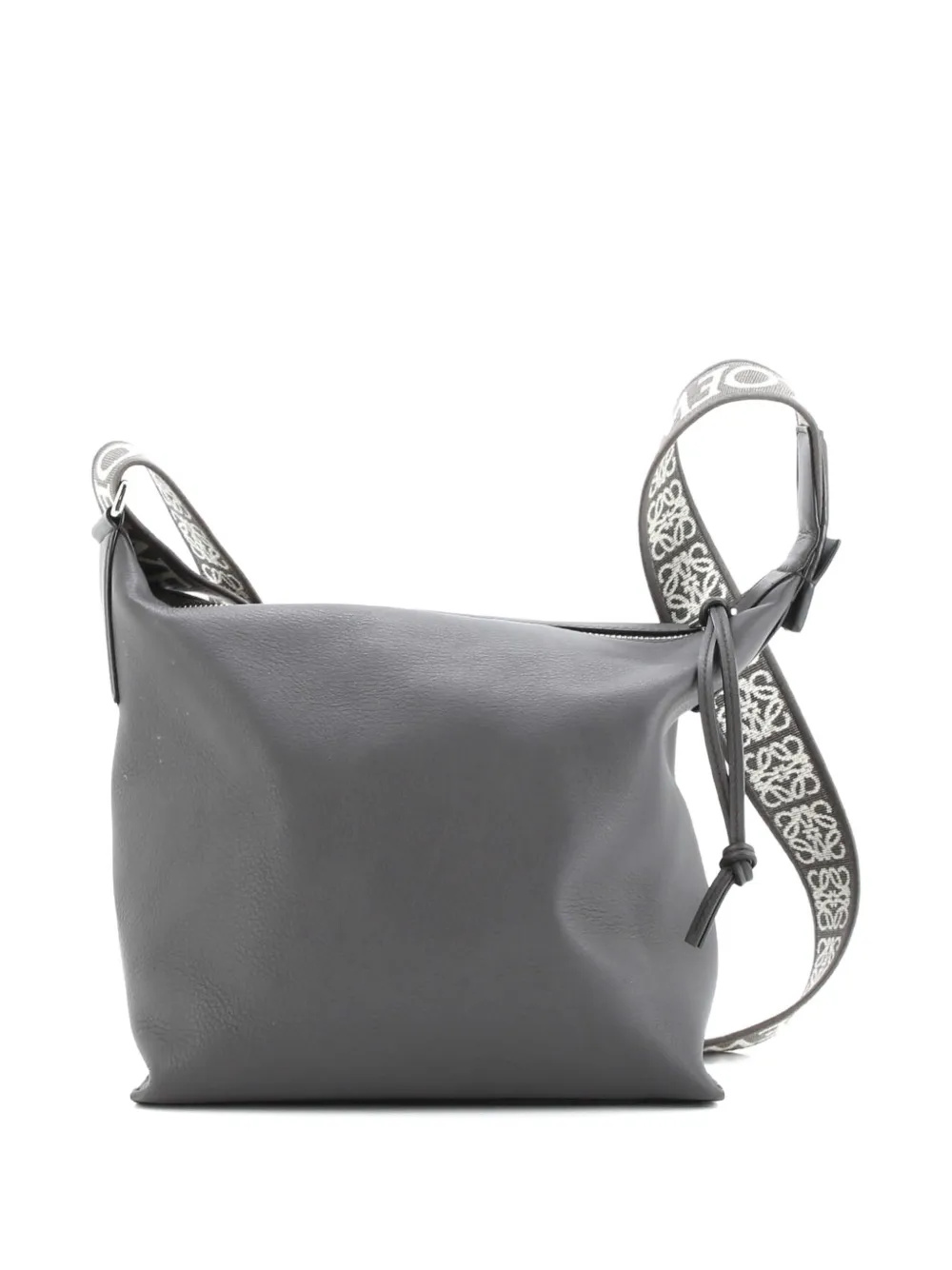 Pre-owned Loewe Cubi Leather Small Crossbody Bag In Gray