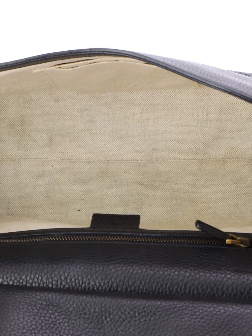 GUCCI Pre-owned Gg Marmont Top Handle Bag Leather Small Satchel In Black