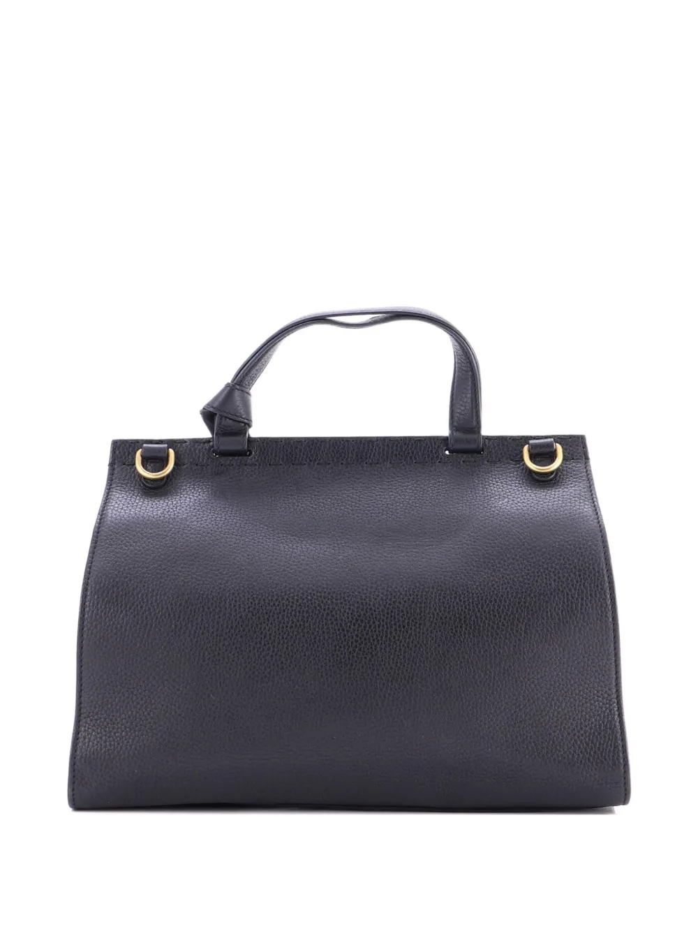 GUCCI Pre-owned Gg Marmont Top Handle Bag Leather Small Satchel In Black