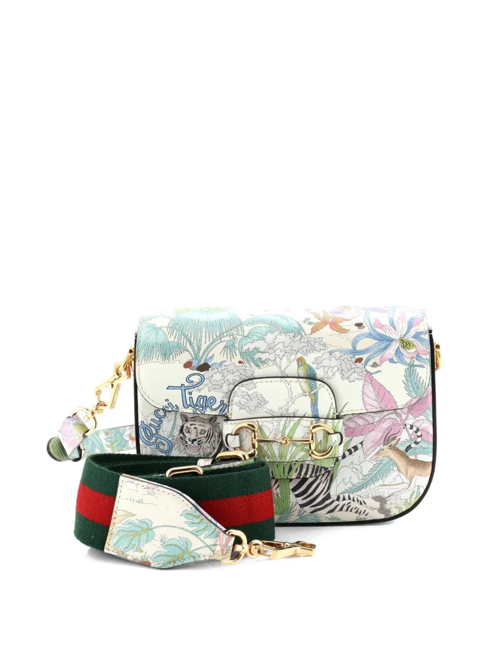 Gucci Pre-Owned Horsebit 1955 Shoulder Bag Printed Leather Mini crossbody bag - Multicolore