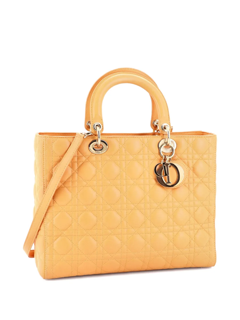 Lady Dior Bag Cannage Quilt Lambskin Large Tote Bag