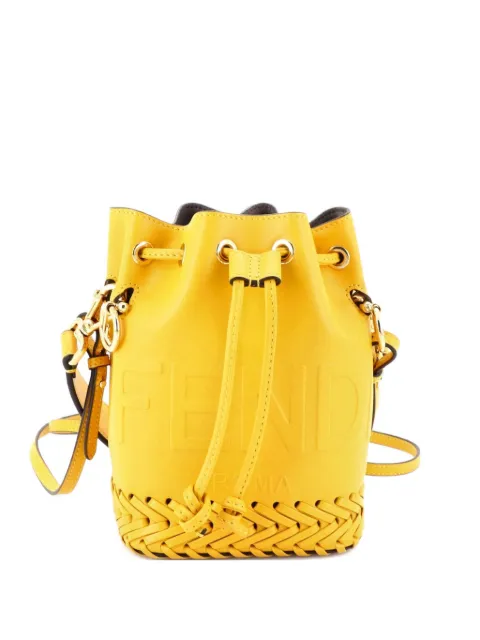 Fendi Pre-Owned Mon Tresor Leather with Whipstitch Detail Mini bucket bag