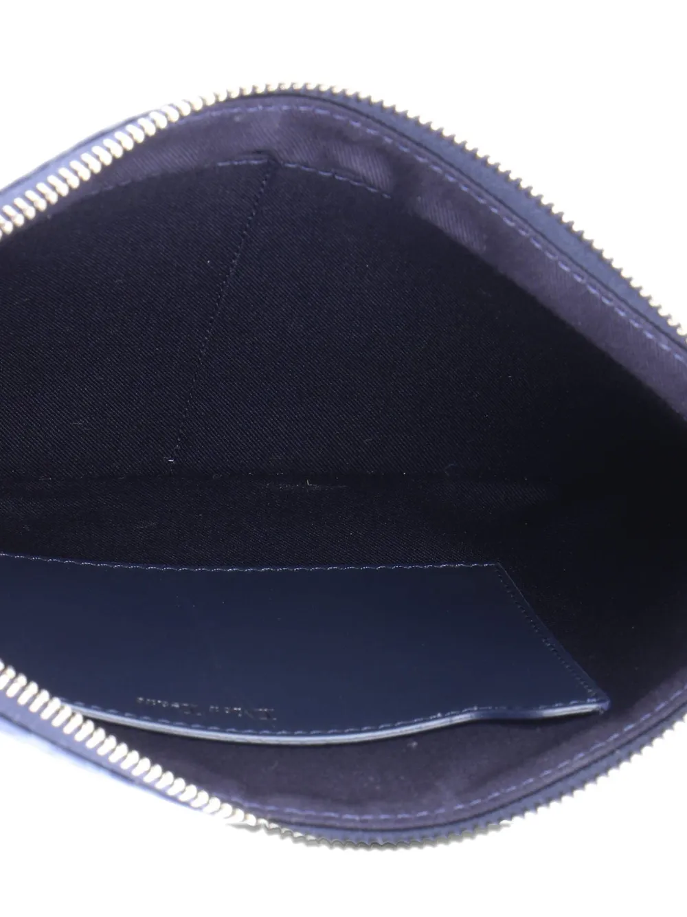 Pre-owned Dior A5 Pouch Printed Oblique Denim Clutch Bag In Blue