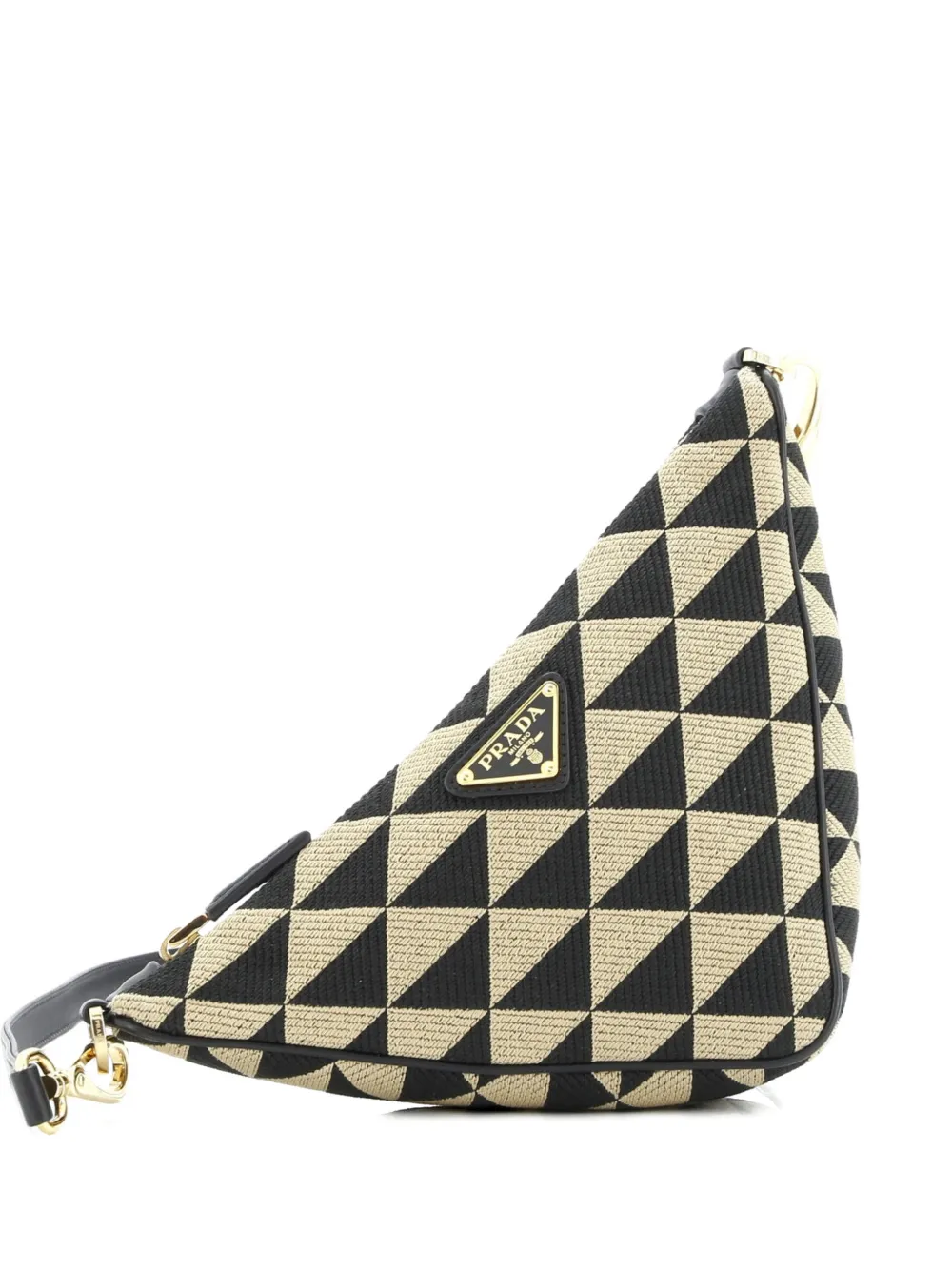 Prada Pre-Owned Symbole Triangle Bag Jacquard Mini shoulder bag - Nero