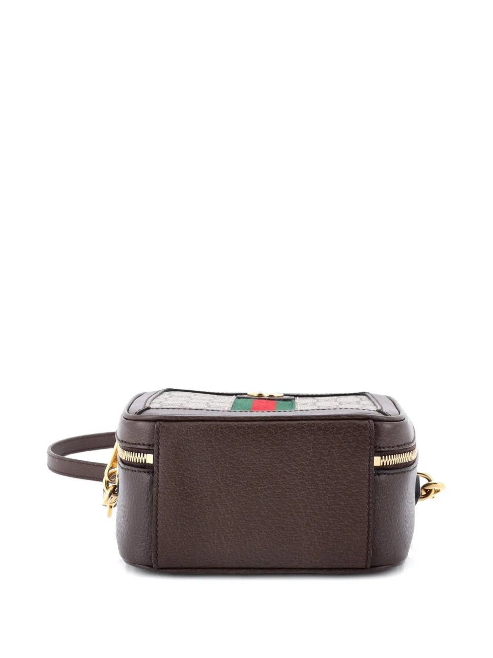 Pre-owned Gucci Ophidia Zip Around Top Handle Bag Gg Coated Canvas With Leather Mini Satchel In Brown