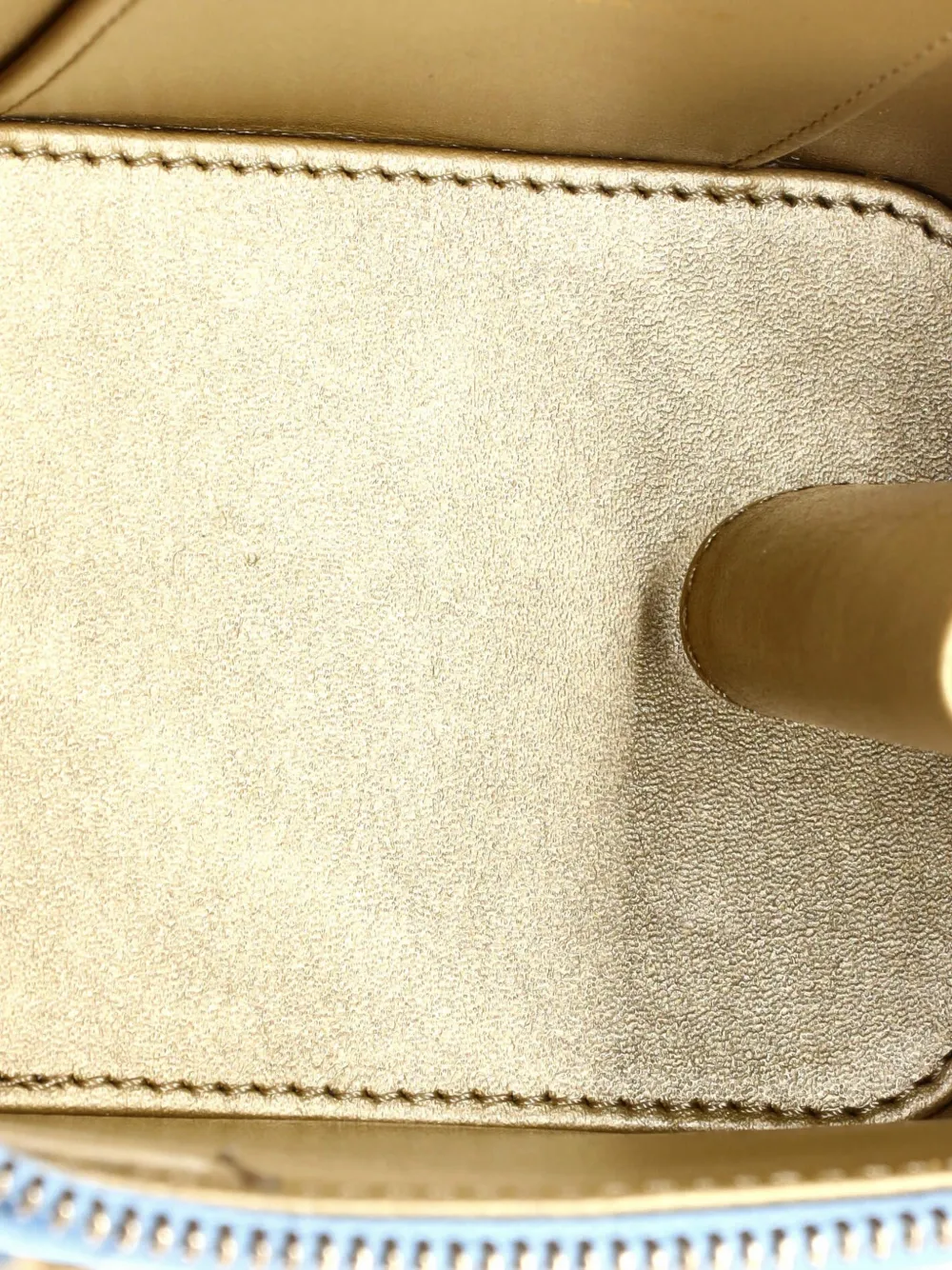 Pre-owned Chanel Pearl Crush Vanity Case With Chain Quilted Lambskin Mini Clutch Bag In Blue