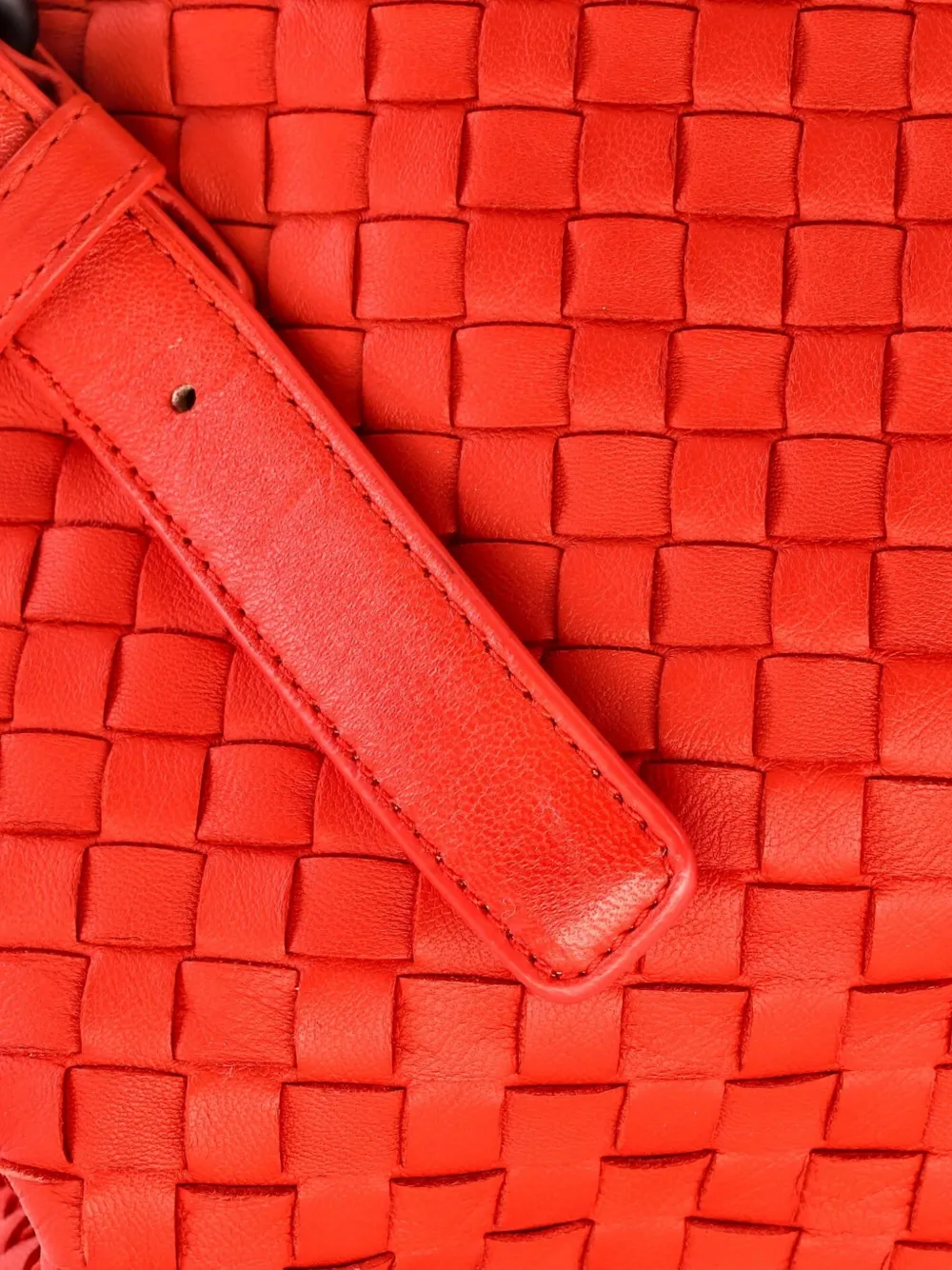 Pre-owned Bottega Veneta A-shape Intrecciato Nappa Large Tote Bag In Red