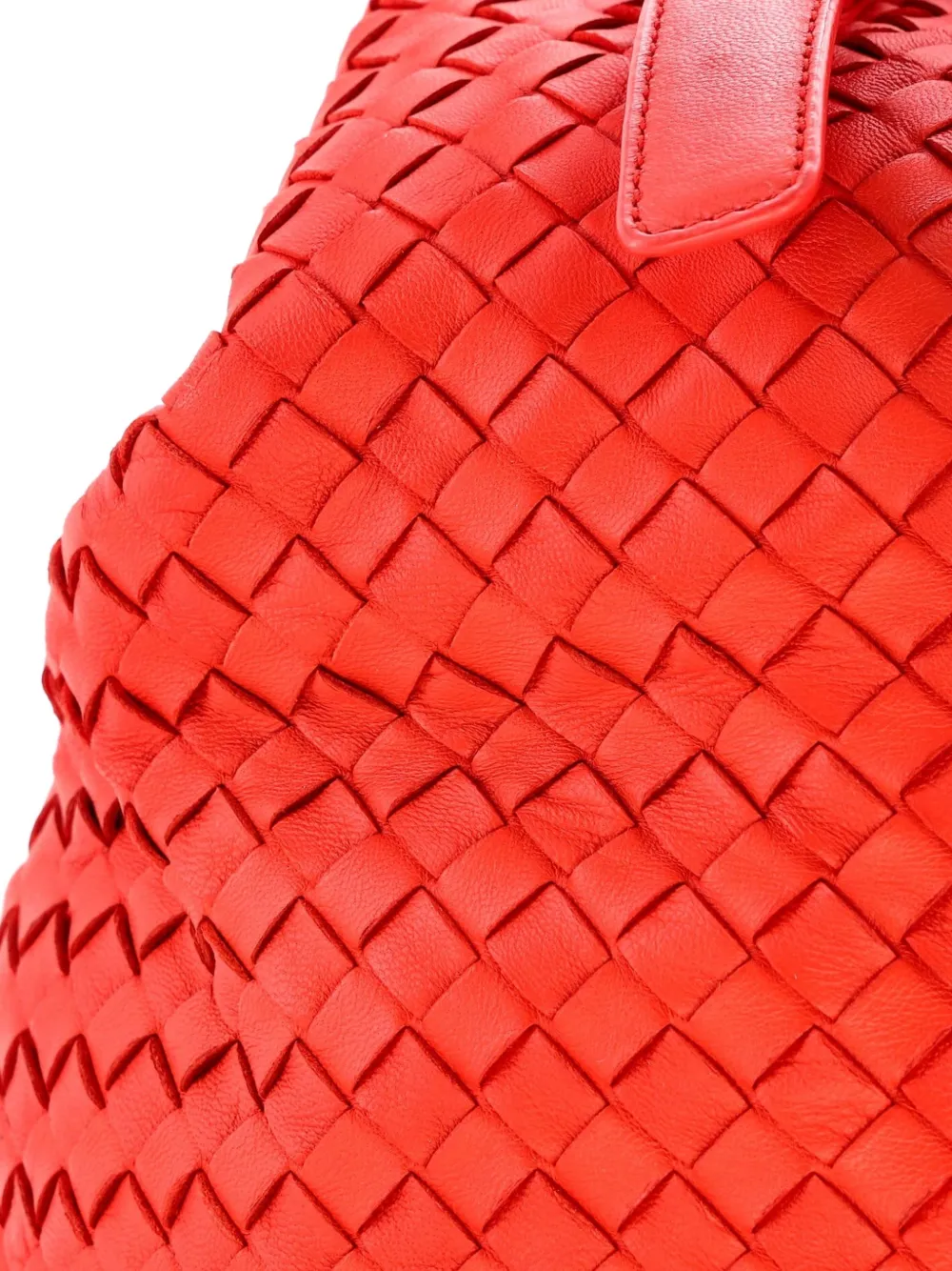 Pre-owned Bottega Veneta A-shape Intrecciato Nappa Large Tote Bag In Red