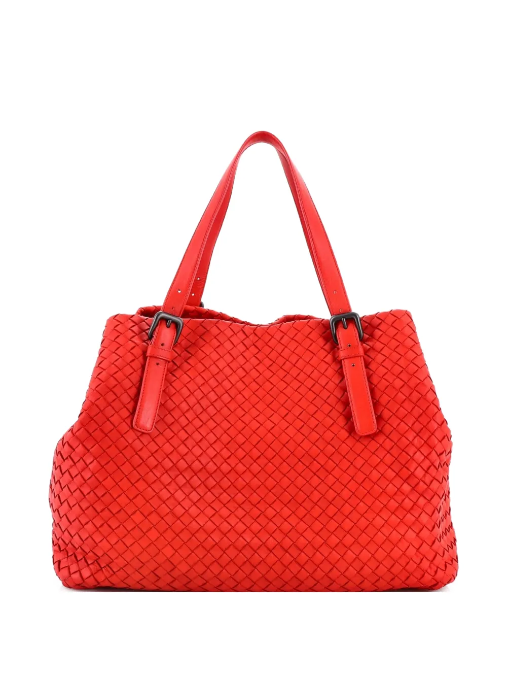 Bottega Veneta Pre-Owned A-Shape Intrecciato Nappa Large tote bag - Rosso
