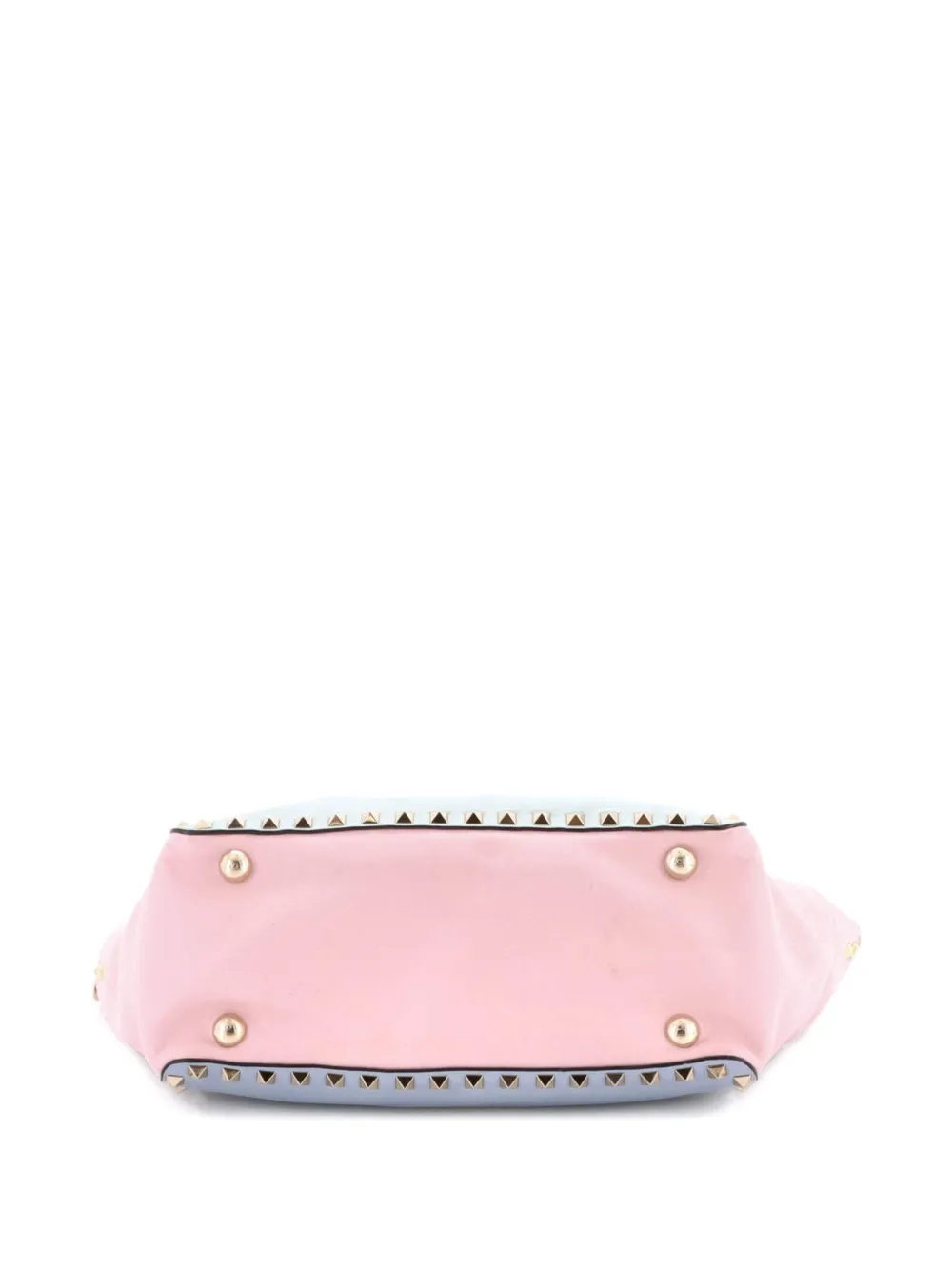 Pre-owned Valentino Garavani Rockstud Soft Leather Small Tote Bag In Multi