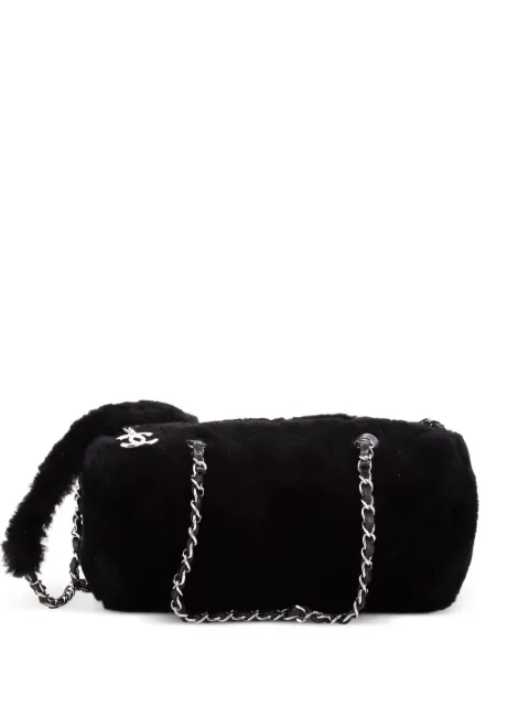 CHANEL Pre-Owned Barrel Bag Quilted Fur Small shoulder bag