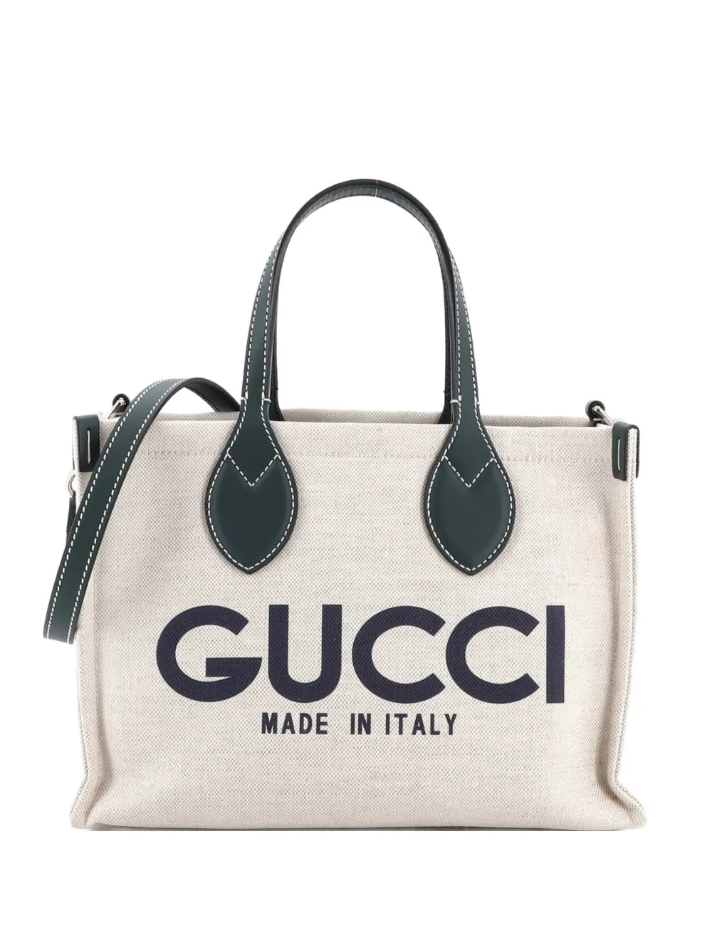 Gucci Pre-Owned Logo Shopper Tote Printed Canvas Small shoulder bag - Verde