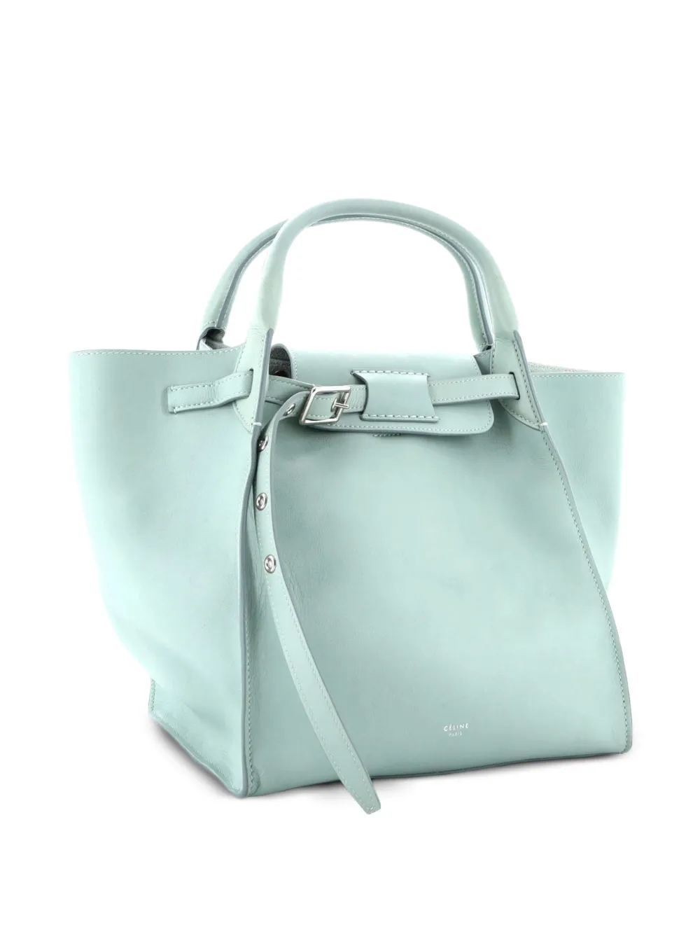 Pre-owned Celine Big Bag Smooth Calfskin Small Tote Bag In Green