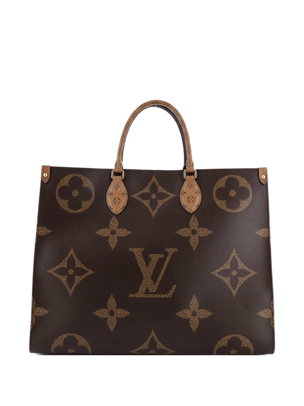 Pre-owned Louis Vuitton Onthego Reverse Monogram Giant Gm Tote Bag In Brown