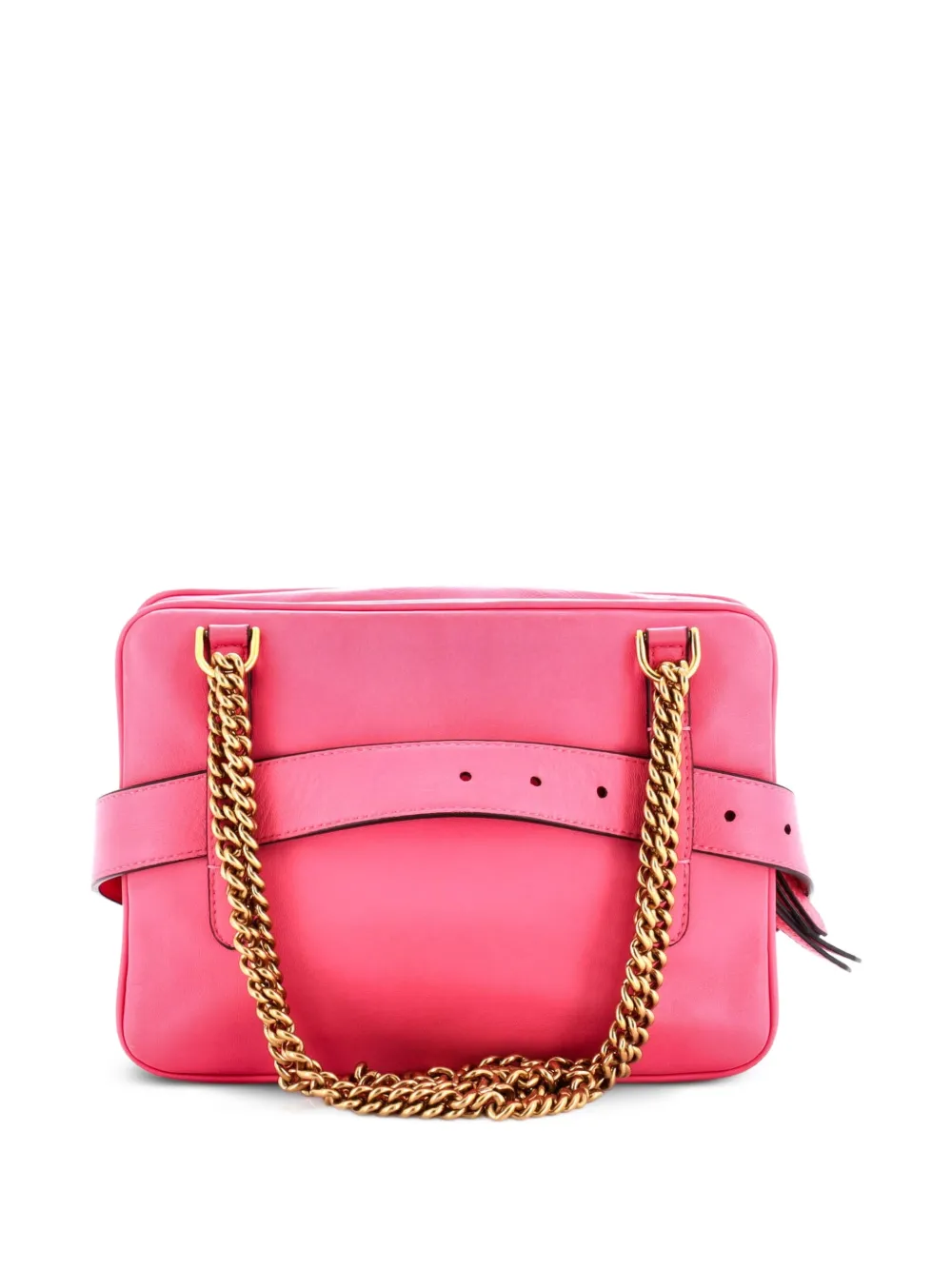 FENDI Pre-owned Upside Down Bag Zucca Embossed Leather Belt Bag In Pink