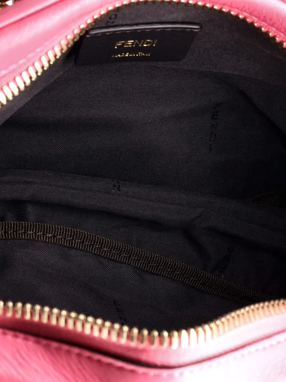 FENDI Pre-owned Upside Down Bag Zucca Embossed Leather Belt Bag In Pink