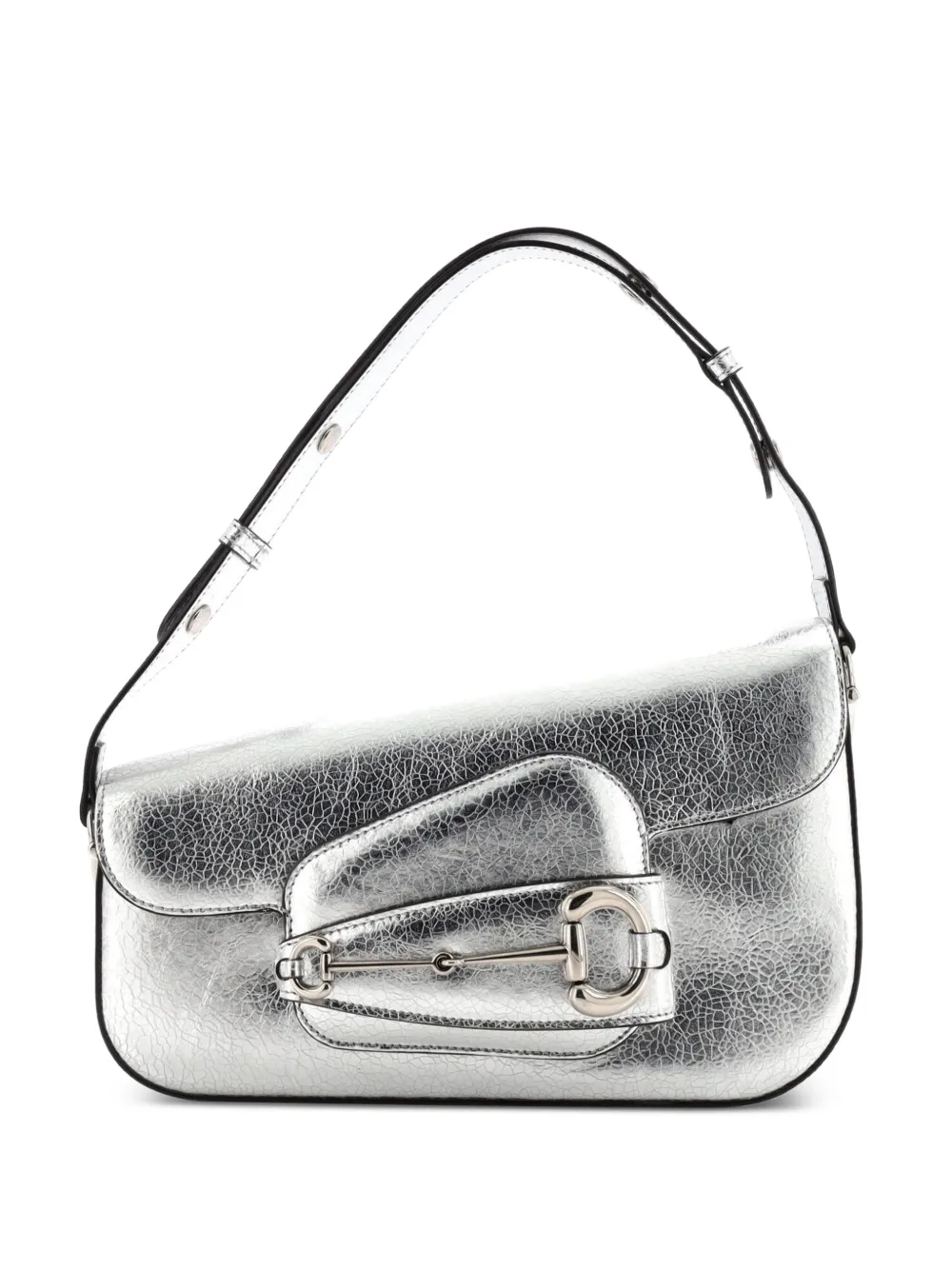 Pre-owned Gucci Horsebit 1955 Asymmetric Leather Small Shoulder Bag In Green